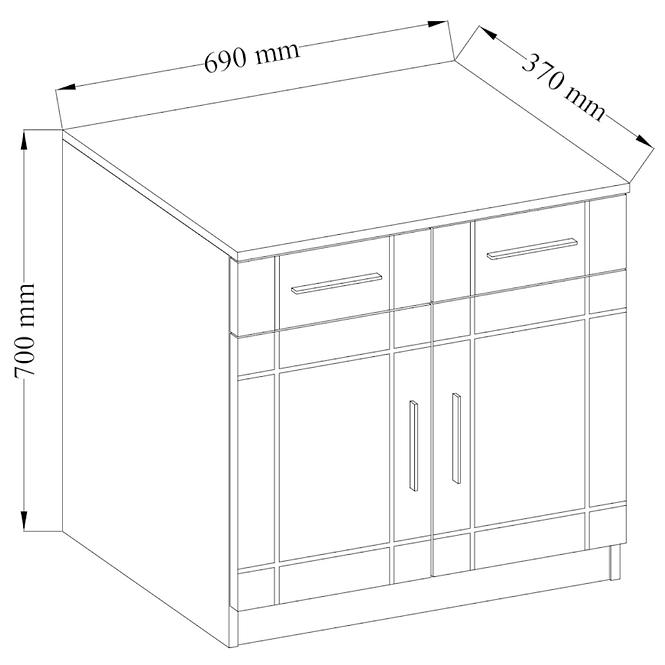 Komoda Paris 2F2S biela/sonoma,2