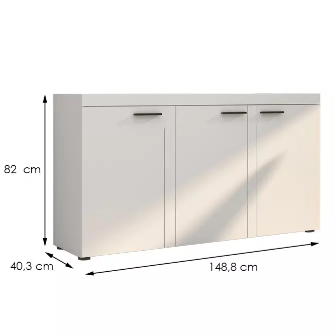 Komoda Rumba 3F biela,2