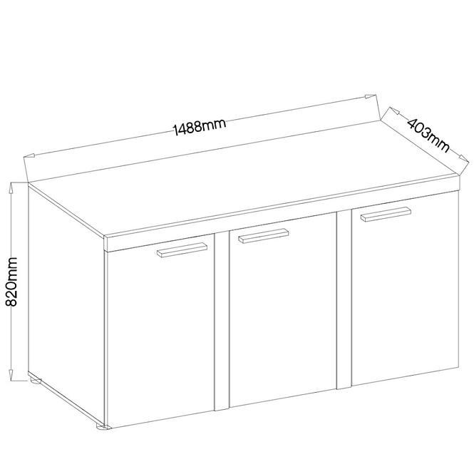 Komoda Rumba 3F biela,3