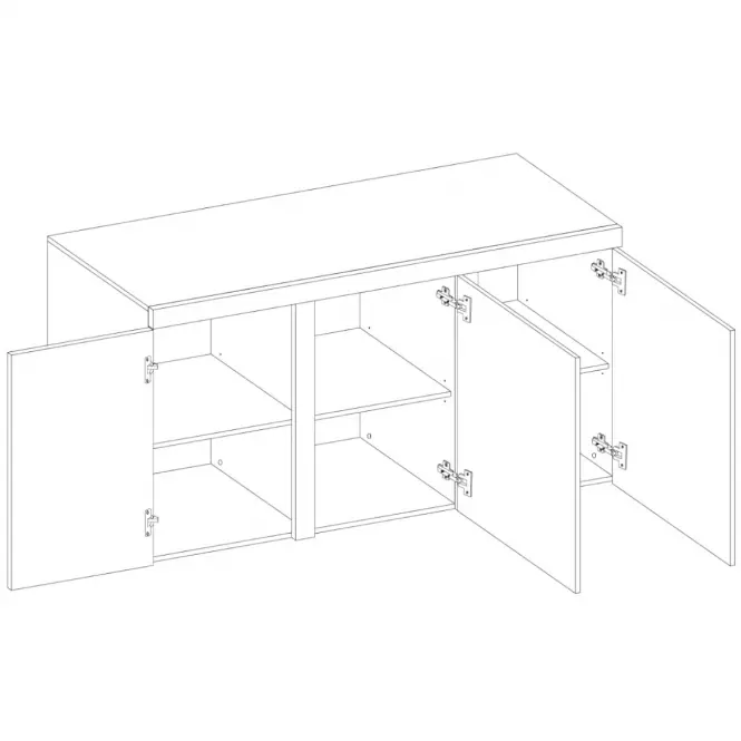 Komoda Rumba 3F biela,4