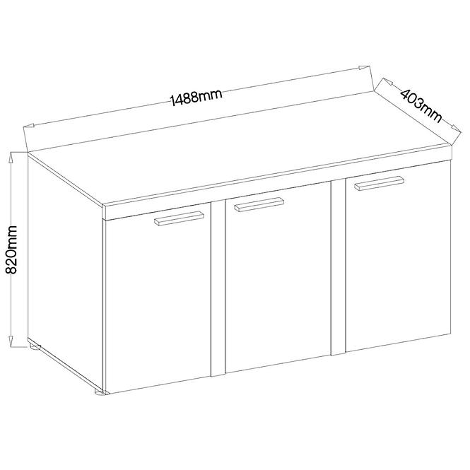 Komoda Rumba 3F beton