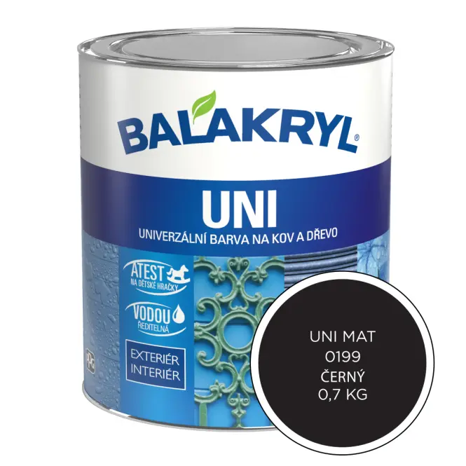 Balakryl Uni mat 0199 čierny 0,7 kg