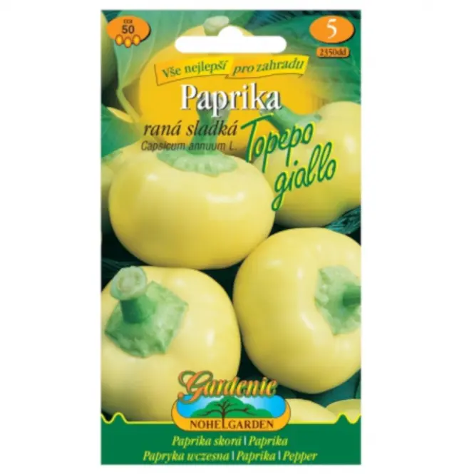 Paprika zeleninová skorá sladká Topepo Giallo, žltá