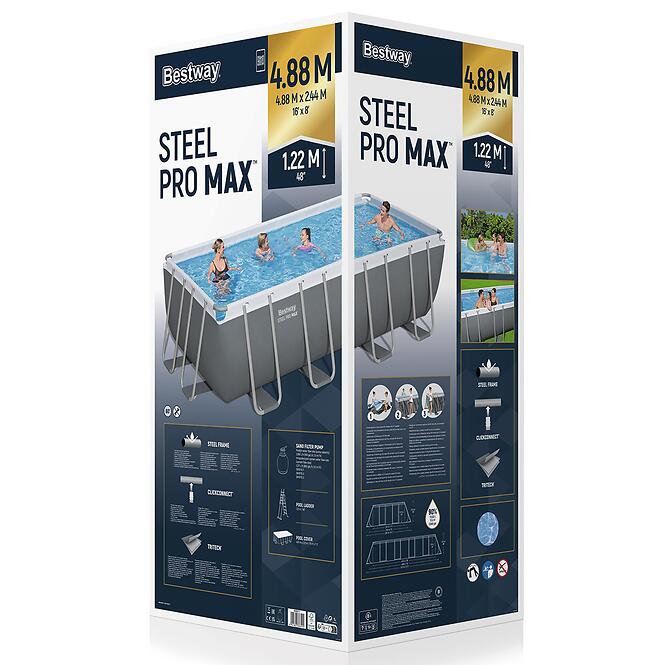 Obdĺžnikový bazén s rámom a pieskovou filtráciou  4,88x2,44x1,22 m 56671