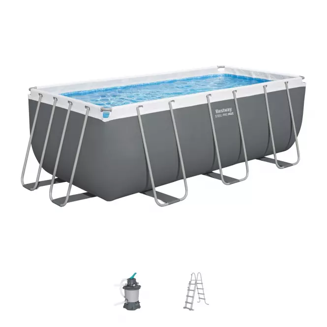 Obdĺžnikový bazén s rámom s pieskovou filtráciou 4,04x2,01x1 m 56442