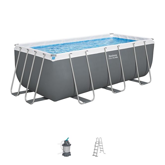 Obdĺžnikový bazén s rámom s pieskovou filtráciou 4,04x2,01x1 m 56442