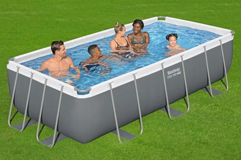 Obdĺžnikový bazén s rámom s pieskovou filtráciou 4,04x2,01x1 m 56442,4
