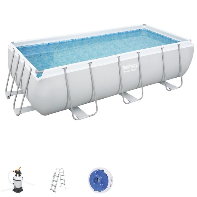 Obdĺžnikový bazén s rámom s pieskovou filtráciou 4.04X2.01X1M 56442