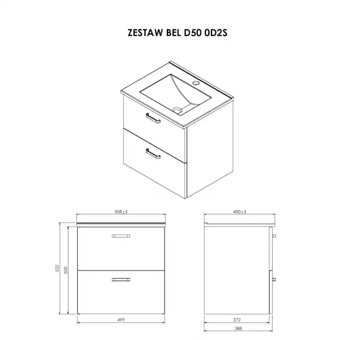 Kúpeľňová zostava Bel D50 0D2S