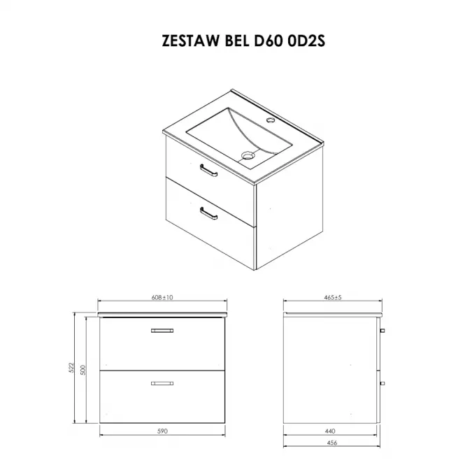 Kúpeľňová zostava Bel D60 0D2S