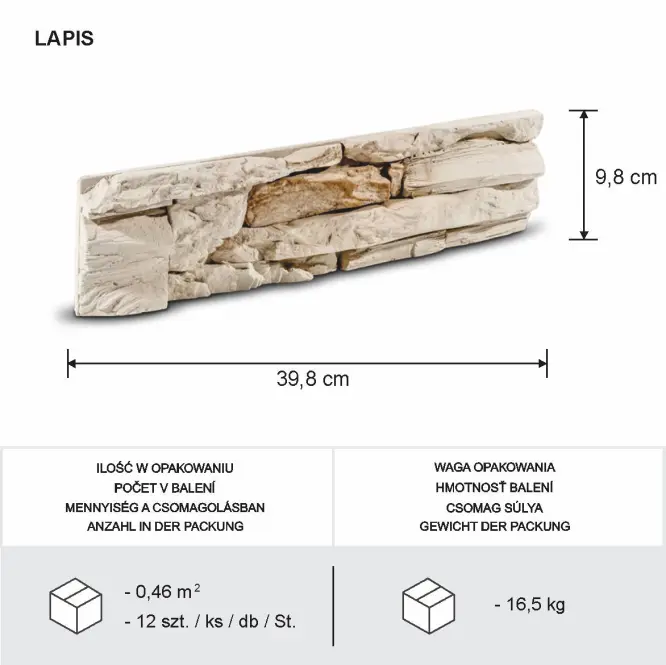Betónový obkladový kameň Lapis,4