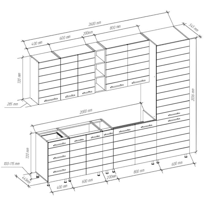 Kuchynská linka Daria MDF 260