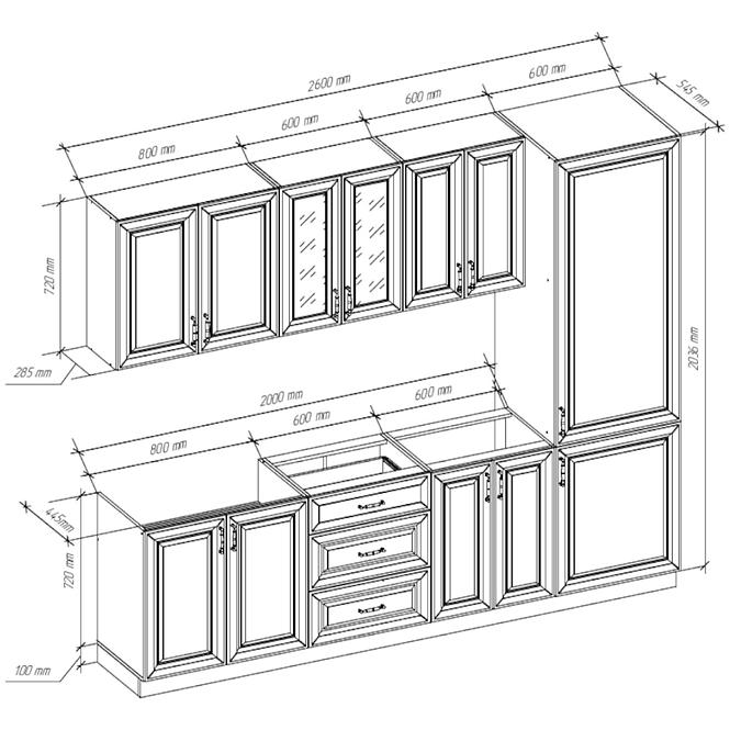 Kuchynská linka Patricia MDF 260