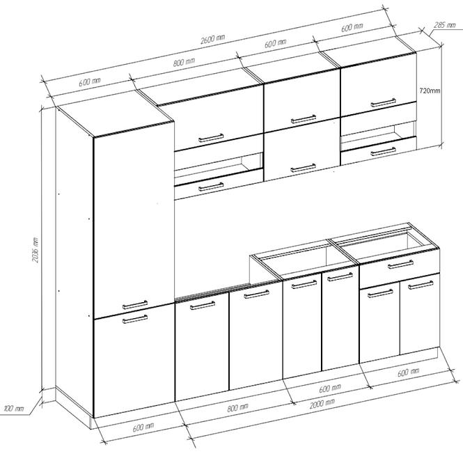 Kuchynská linka Sofia MDF 260