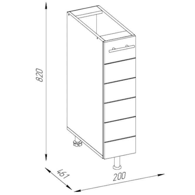 Kuchynská skrinka Daria D20 Cargo,2