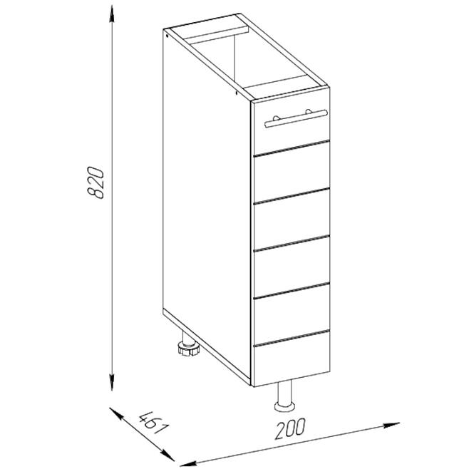 Kuchynská skrinka Daria D20 Cargo,2