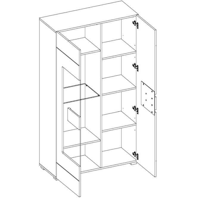 Vitrína Pawel C 2D sklo