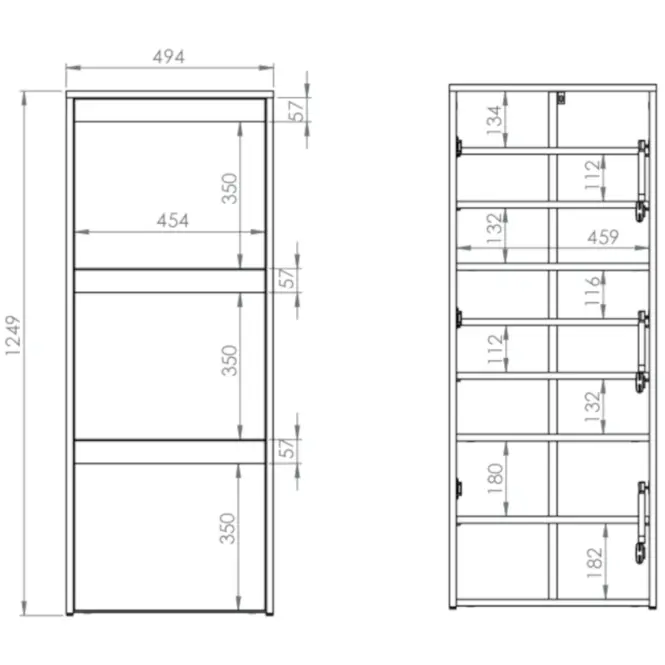 Skrinka na topánky 125x50 HYGA05 snežná borovica,8
