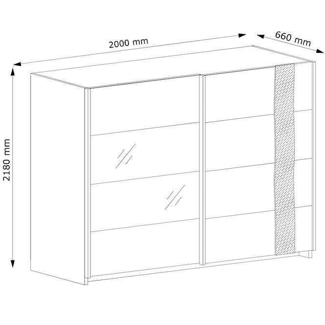 Skriňa Wood 11 200 cm biela/wotan