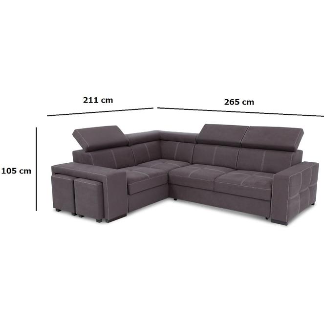 Rohová sedacia súprava Huston s poufs P Apollo 69/525 tmavohnedá