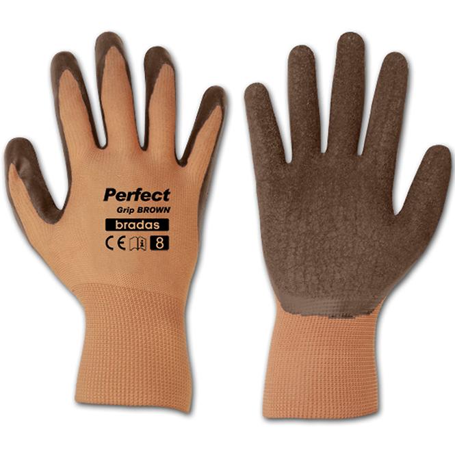 Ochranné rukavice PERFECT GRIP BROWN latex, veľkosť 10