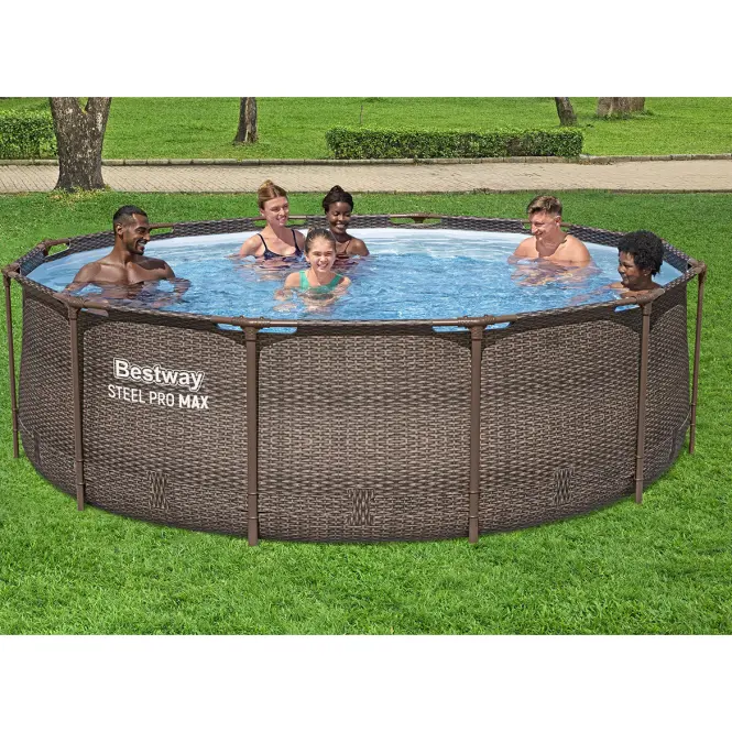 Bazén rámový s filtráciou 3,66x1m rattan 56709,3