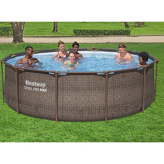 Bazén rámový s filtráciou 3,66x1m rattan 56709,3