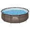 Bazén rámový s filtráciou 3,66x1m rattan 56709
