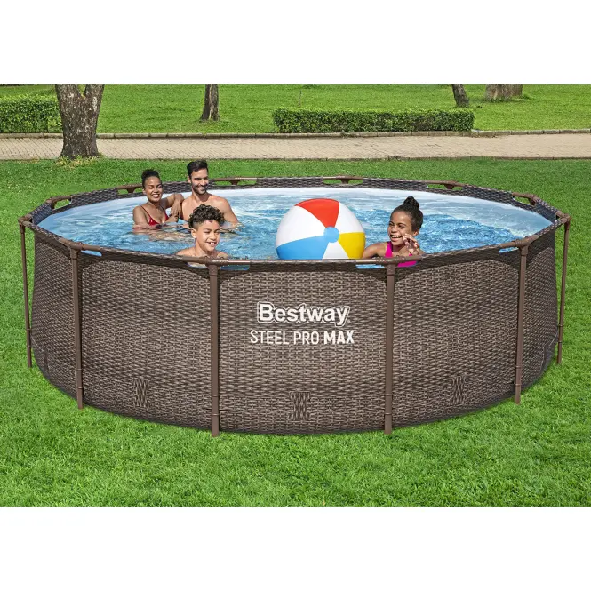 Bazén rámový s filtráciou 3,66x1m rattan 56709,2