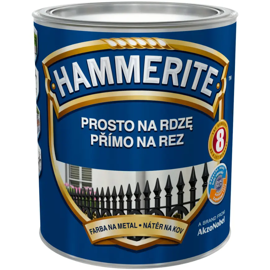 Hammerite Priamo na hrdzu hladká svetlosivý 0,7l