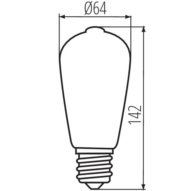 Žiarovka Filament XLED ST64 7W-WW