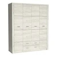 Skriňa Indianapolis I18 178cm – kraft biela, štvordverová, zásuvky