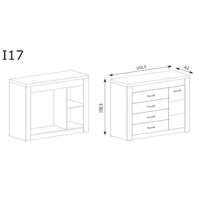 Komoda Indianapolis I17 1D4S kraft biela