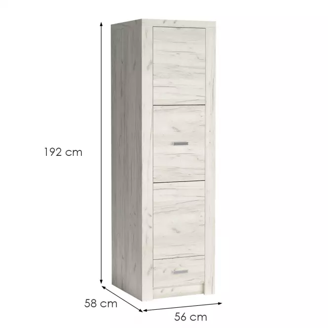 Skriňa Indianapolis I2 1D kraft biela