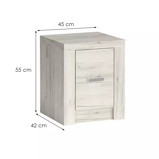 Nočný stolík Indianapolis I24 kraft biela,2