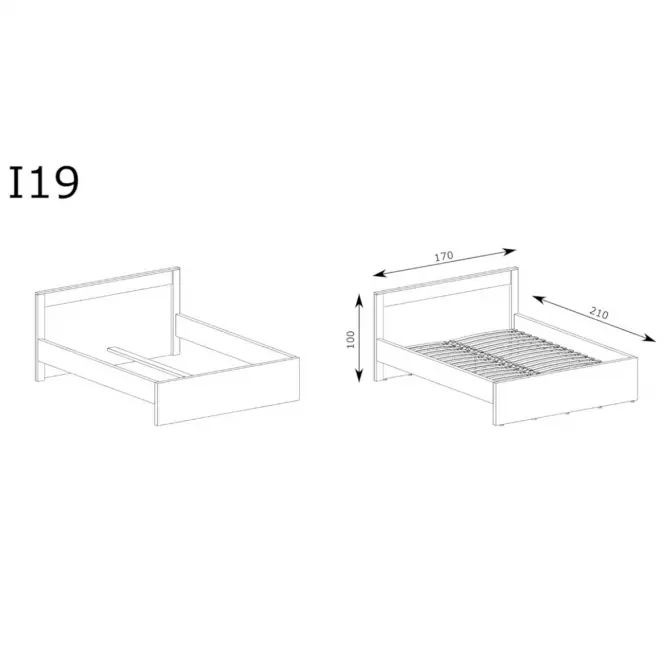 Posteľ 160 + rám Indianapolis I19 kraft biela