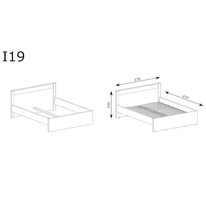 Posteľ 160 + rám Indianapolis I19 kraft biela