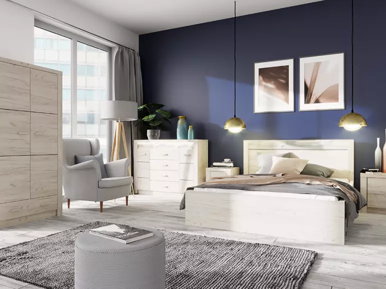 Posteľ 160 + rám Indianapolis I19 kraft biela,6