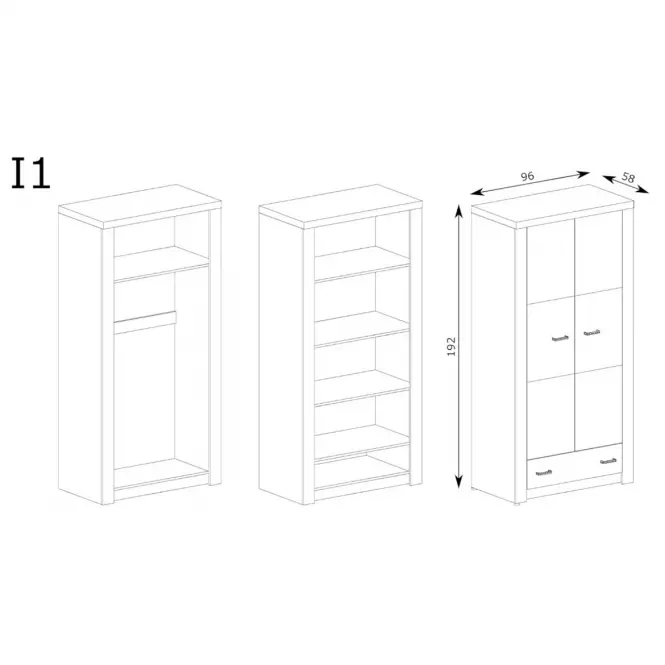 Skriňa Indianapolis 2D I1 kraft biela,2