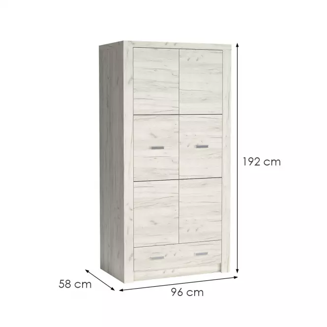 Skriňa Indianapolis 2D I1 kraft biela,3