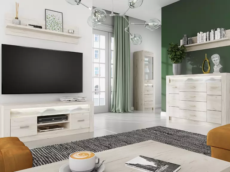 TV stolík Indianapolis I9 kraft biela