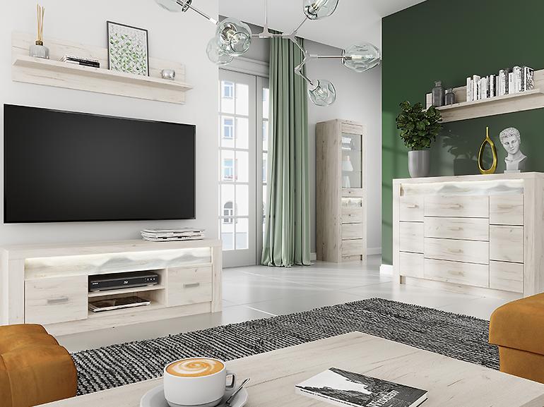 Vitrína Indianapolis I22 kraft biela