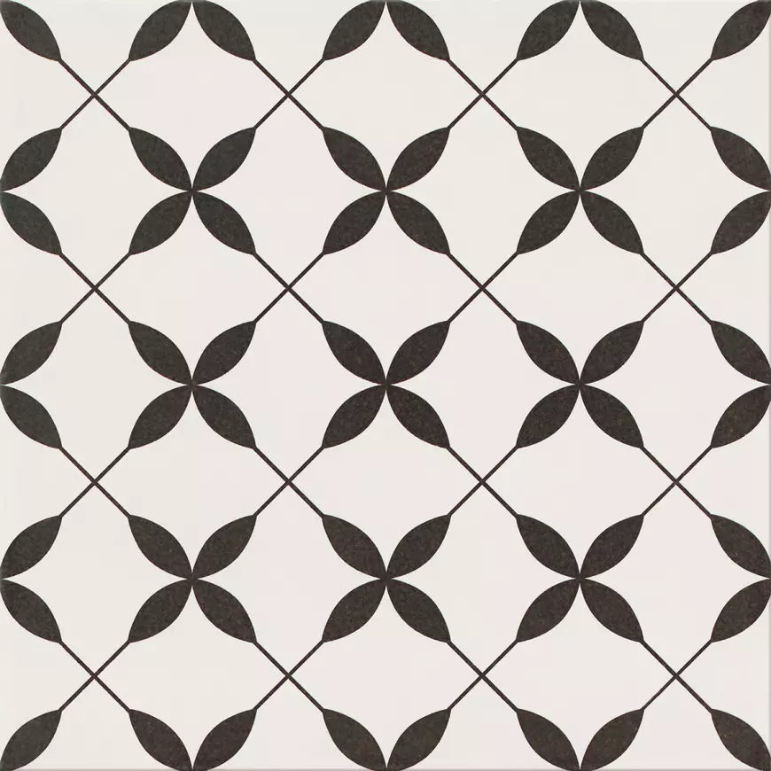 Gresová dlažba Patchwork Clover Black Pattern 29,8/29,8