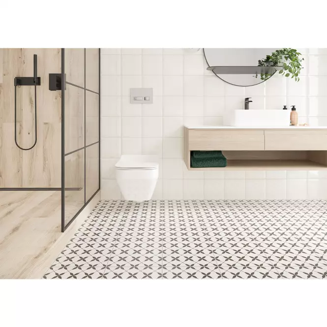 Gresová dlažba Patchwork Clover Black Pattern 29,8/29,8