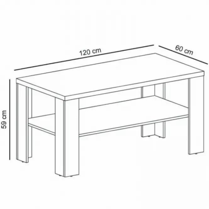 Konferenčný stolík Antica A-13 kraft zlatá