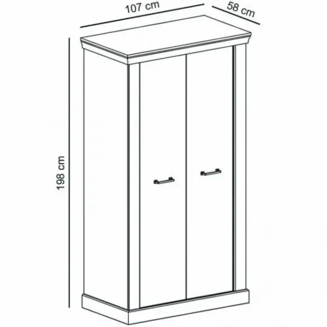 Skriňa Antica A-16 107 cm – kraft zlatý, dvojdverová,2