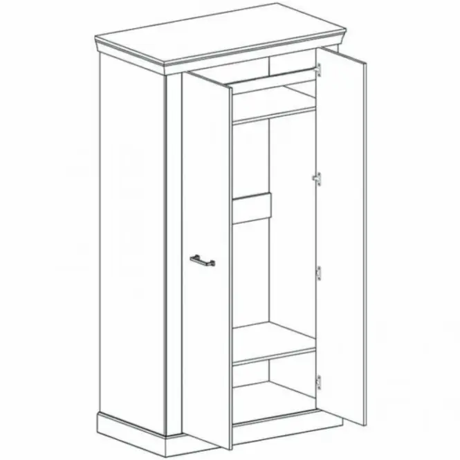 Skriňa Antica A-16 107 cm – kraft zlatý, dvojdverová,3