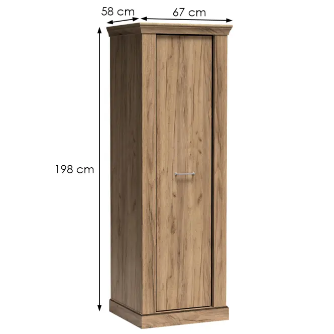 Skriňa Antica A-17 67 cm – kraft zlatý, jednodverová,2