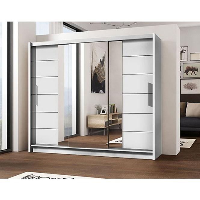 Skriňa Lizbona 2 250 biely/zrkadlo,2