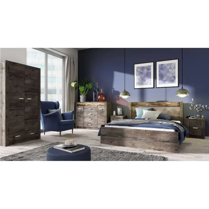 Komoda rohová Indianapolis I15K tmavý jaseň,4